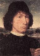 Hans Memling Portrait of a Man with a Roman Coin oil